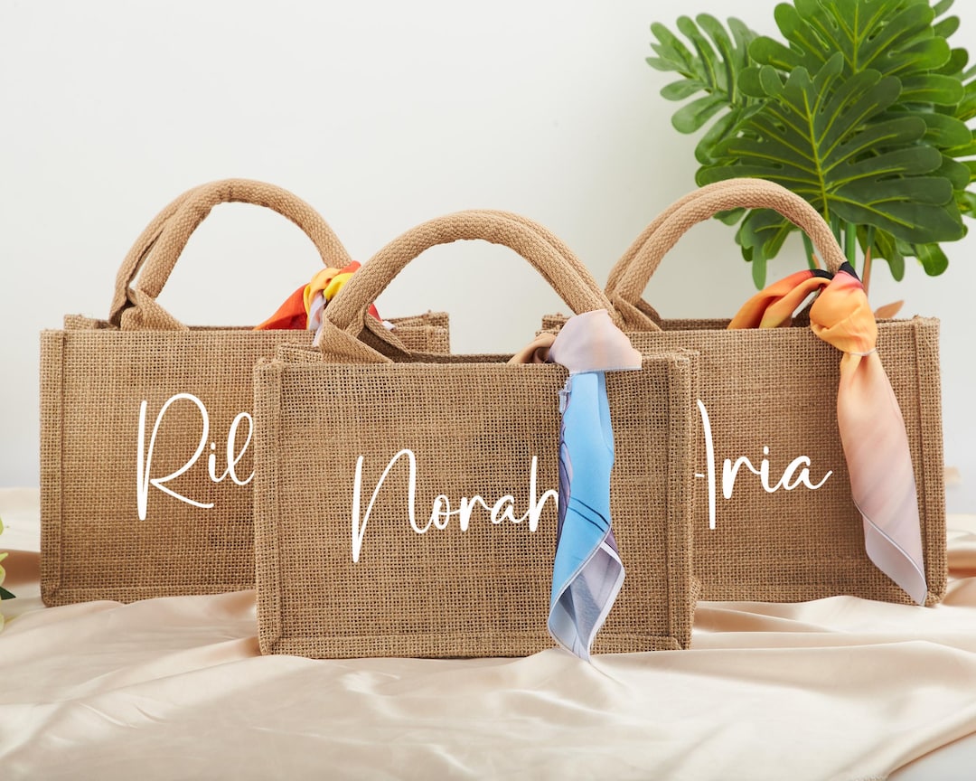 Custom Burlap Tote Bag: Personalized Wedding Party Gift - Etsy