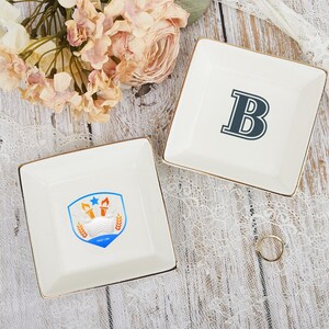 Custom University Trinket Ring Dish, Dorm Decor, Graduation University Jewelry Dish, Personalized Graduate Gift, High School College Logo