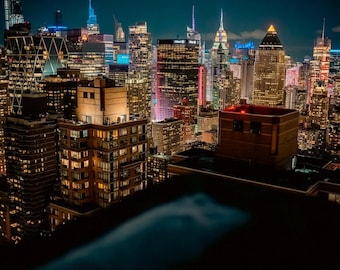New York Photography Print, Midtown Manhattan Skyline Art, Landscape New York City Wall Decor, Modern Travel Wall Art Print