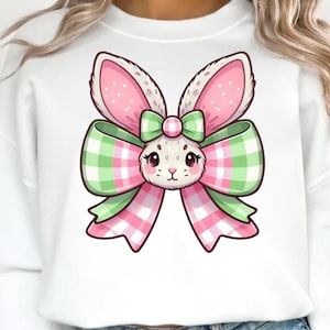 Easter Bunny Coquette PNG Happy Easter Png Coquette Bunny png Kids Easter Sublimation png Girls Easter png Bunny Ears PNG File