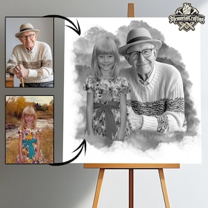 Family Portrait Merge Photos, Add Loved One to Photo, Gift for Loss of Loved One, Family Portrait From Photos,Memorial Gift for Dad Mom Gift