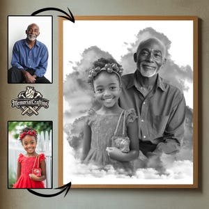 Custom Memorial Gift, combined photos, personalized Family Portrait, Add Person To Photo, Merge Multiple Photos, Christmas Gift, Gift