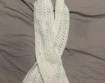 Cream crochet scarf