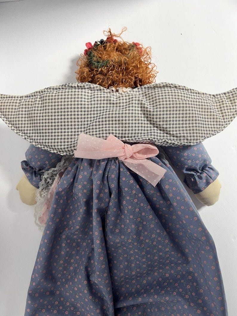 Bolsa de compras para muñeca Angel Bag Lady, estilo vintage de 1997, 19 pulgadas de largo. imagen 3