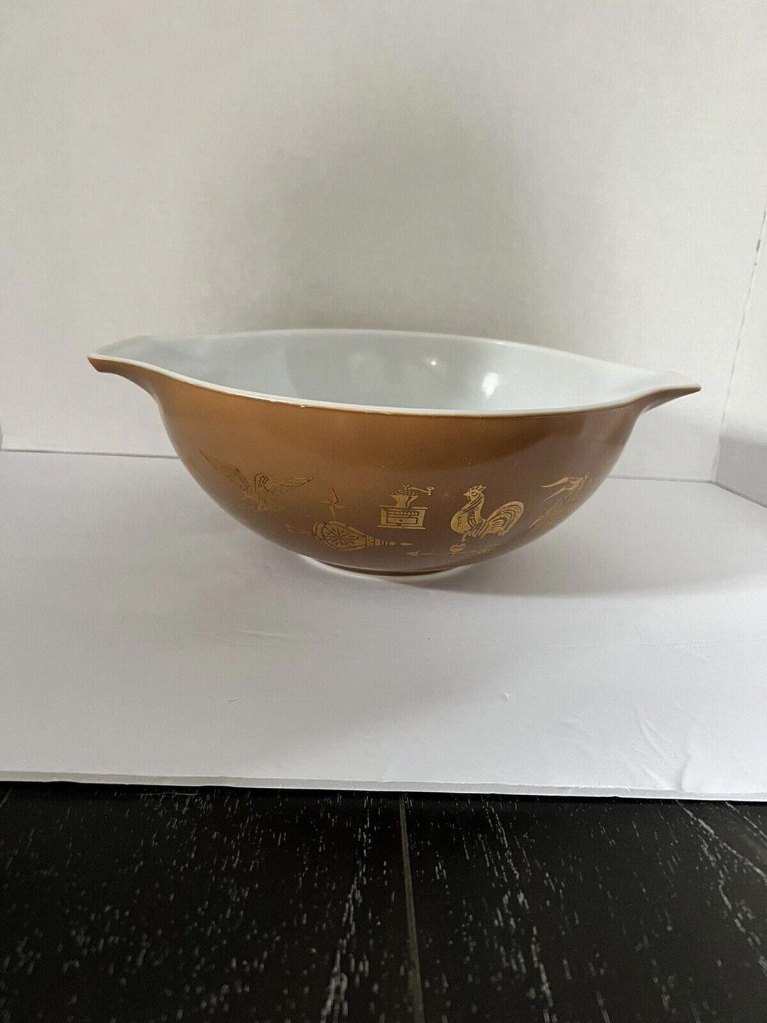 Vintage Pyrex 4 Quart Mixing Bowl Gold Rooster - Etsy
