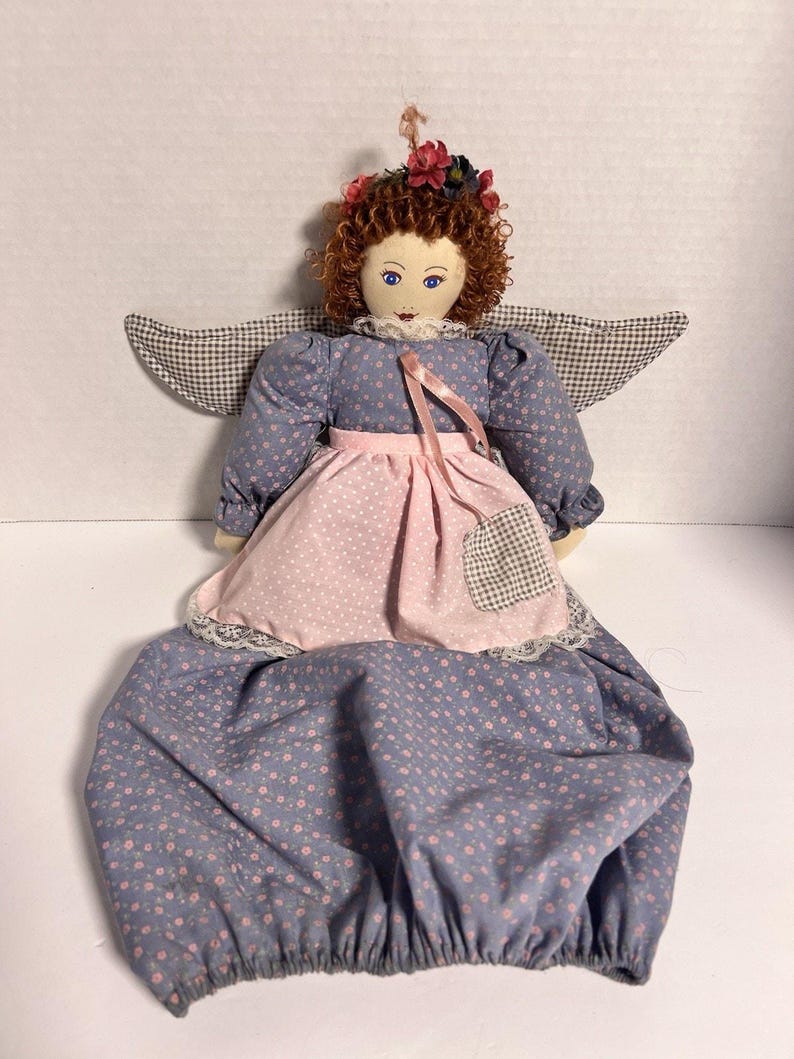 Bolsa de compras para muñeca Angel Bag Lady, estilo vintage de 1997, 19 pulgadas de largo. imagen 1