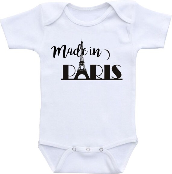 Made In Paris Onesie Brand Gerber Onesie Bodysuit Baby Shower Etsy