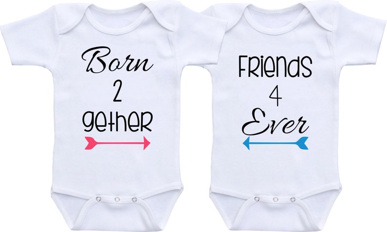 Twins Onesie Born Together Friends Forever Bodysuit Baby Etsy Twins Onesie Born Together Friends Forever Bodysuit Baby Etsy