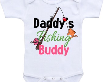 Daddy's fishing buddy Onesie®  Baby shower gift. fishing shirt, fishing Onesie® bodysuits