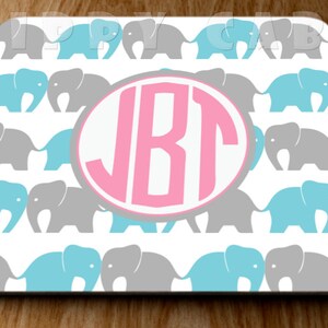 Monogram Mouse Pad Monogram Mousepad Elephants Mousepad Elephants Mouse Pad Personalized Mouse Pad Personalized Mousepad  - You Design It !
