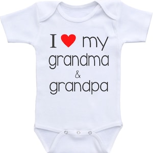 I love grandma and grandpa Onesie® Bodysuit. Baby shower gift, grandparents gift, Pregnancy Announcement Onesie® Bodysuit, Pregnancy Reveal