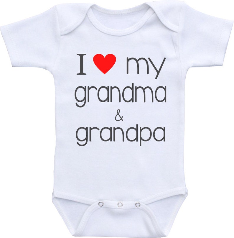 I Love Grandma And Grandpa Onesie Bodysuit Baby Shower Gift Etsy