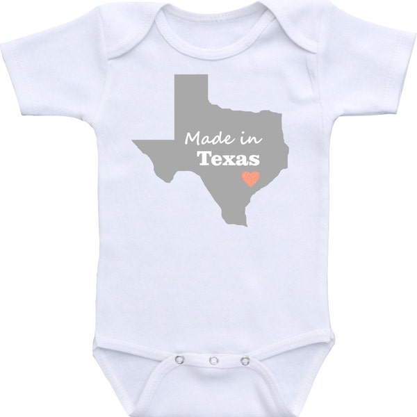 Made in Texas or any state Onesie® Gerber Onesie® Bodysuit Cute Baby Shower Gift for Baby Boy or Baby Girl, baby shirt