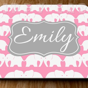 Elephants Mouse Pad Monogram Mousepad Elephants Mousepad Personalized Mousepad Custom Mouse Pad Custom Mousepad Personalized Mouse Pad