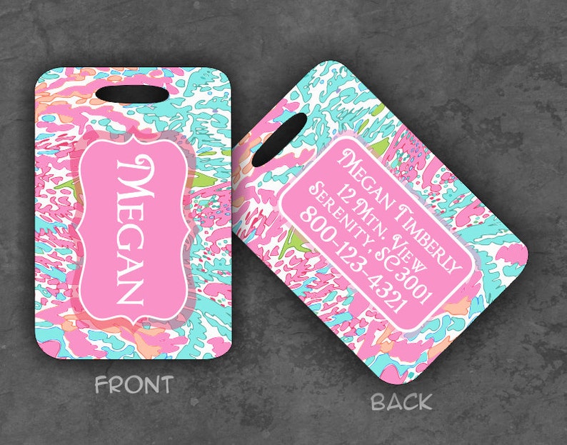 Personalized Luggage Tag Monogram Luggage Tag Custom Luggage Etsy