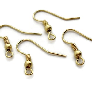 Iron Earring Wires Goldtone  (10)