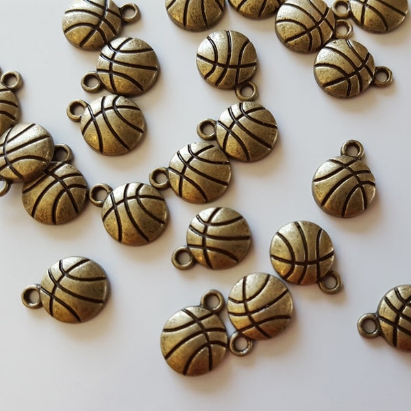 Basketball Charms Antique Bronze Tone (12)