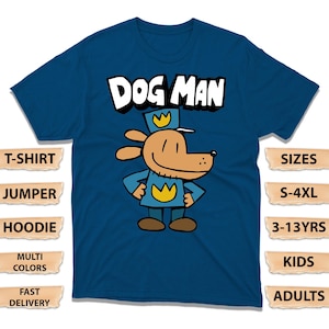 Dog Man World Book Day T-Shirt, Funny Humanoid Animal Cop Dog Jumper, 2025 Comic Story Book Hoodie, Cartoon Police Dog Kids & Adults Tee