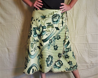 reversible, wrap skirt, handmade, great gift idea, one size fits most (small to large)