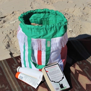Beach bag, project bag, grocery bag, multi purpose bag, large, travel bag, handbag, handmade, recycled/repurposed fabric image 6