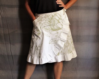 skirt, wrap, white, handmade, great gift idea, one size fits most (small to large)