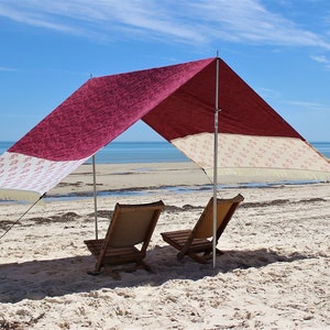 Sombra de praia, barraca de sombra, feita à mão
