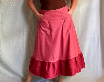 maxi, long skirt, wrap, aline, wraparound, handmade, gift idea, one size fits most (small to large)