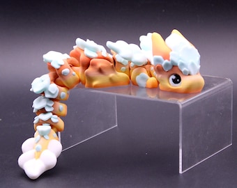 Sakura Dragon – Articulated  Desk Companion | 3D Printed Posable Dragon Toy | Cherry Blossom Fantasy Decor