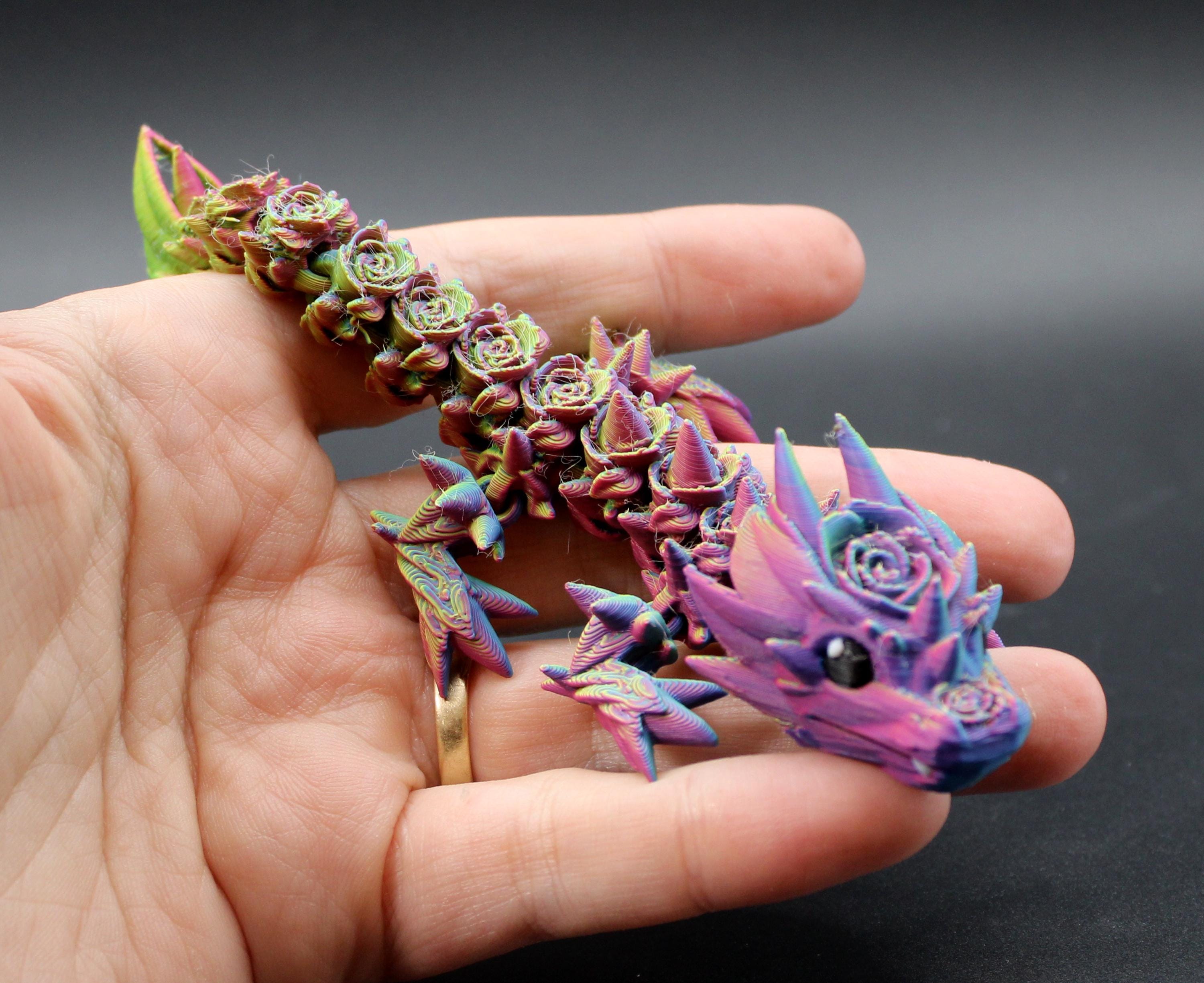 Pipihome Drago Stampato in 3D in Uovo, Giocattolo Articolato del Drago, Drago con Giunti Mobili Stampato in 3D con Uovo, Set di Uova di Drago di Cristallo, Giocattoli Agitati (Arcobaleno