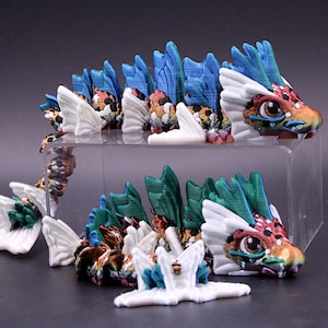 Limited Edition Baby Koi Dragons – Articulated Fantasy Figurines, Unique Gradient, Collectible Dragon