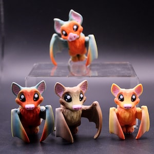 3D Gedruckte Mini Fledermaus Figur - Vampir & Obst Varianten, Schreibtisch Haustier Anhänger