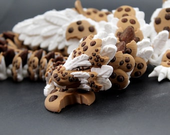 Drago di biscotti con gocce di cioccolato – Decorazione fantasy articolata stampata in 3D