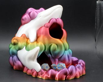 Sleepy Whale Dice Tower – 3D Printed RPG Dice Roller for DND & Tabletop Games