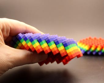 Rainbow Hex Fidget – 3D-utskriven glidande skrivbordsleksak