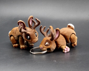 Brelok z przegubowym jackalope lub miniaturowy mityczny towarzysz królika