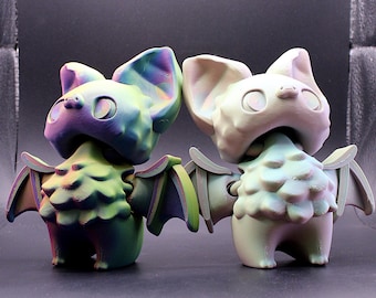 Pipistrello Pipistrello Articolato - Compagno da Scrivania Fantasy Gotico Stampato in 3D / Regalo da Collezione con Colore Personalizzato