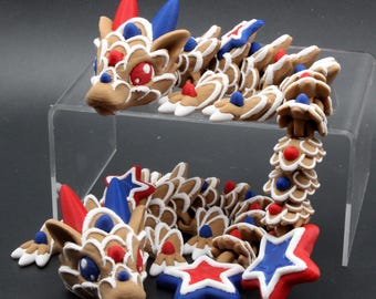 Articulated Star Dragon – kolekcjonerska dekoracja w kształcie patriotycznego smoka, drukowana w 3D