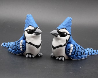 Blue Jay Mini Bird Figurine – 3D Printed Collectible Desk Decor