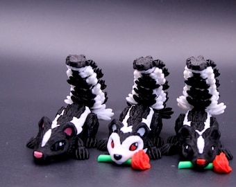 Articulated Skunk Toy with Moving Tail – Unique Valentine's Day Gift or Collectible