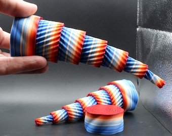 Drukowany w 3D suwak Fidget | Element biurka Climate Stripes | Prezent naukowy