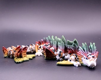 Rainbow Koi Dragon Articulated 3D Printed Fantasy Decor – 11 Inch Collectible Model
