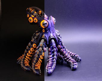 Articulated Robotic Octopus – Glow in the Dark 3D Printed Sci Fi Desk Decor