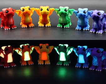 Glow in the Dark Articulated Baby Dragon | Quality 3D Printed Dragon Collectible