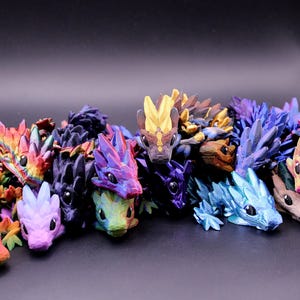 3D Printed Gemstone Baby Dragon Figurine | Crystal Fantasy Party Favor or Birthday Gift