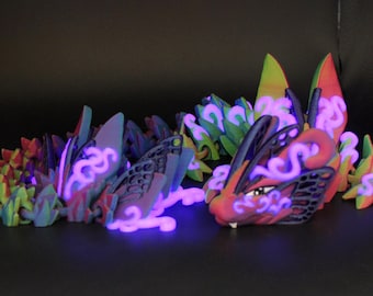 Przegubowy dorosły smok motyl – kolekcjonerski, drukowany w 3D, fantastyczny smok