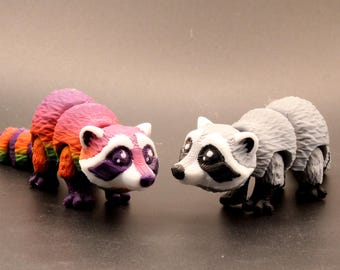 Trash Panda Mini – 3D-geprint scharnierend wasbeerbeeldje, cadeau bosbeestje