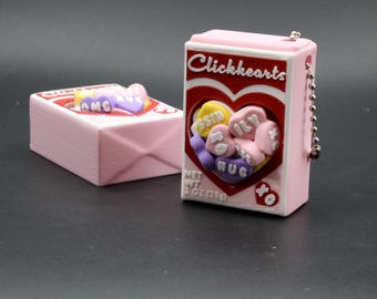 Clickhearts Clicker Fidget – 3D Printed Pocket Clicker Keychain