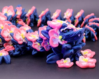 Orchid Bloom Dragon – Articulated Fantasy Dragon Figurine | 3D Printed Collectible
