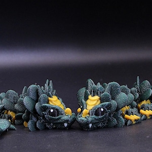 Articulated 3D Printed Dragon: Gold Coins & Clover Tail - Cinderwing3D