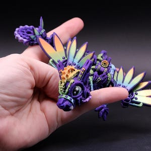 Steampunk Baby Dragon with Spinning Tail – Articulated 3D Printed Dragon | Customize yours today!